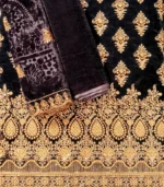 Velura Luxe-Palachi Dupatta Velvet Embroidered 3-PC - Image 3