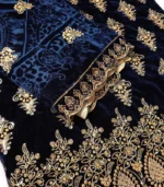 Velura Luxe-Palachi Dupatta Velvet Embroidered 3-PC - Image 3