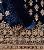 Velura Luxe-Palachi Dupatta Velvet Embroidered 3-PC - Image 2