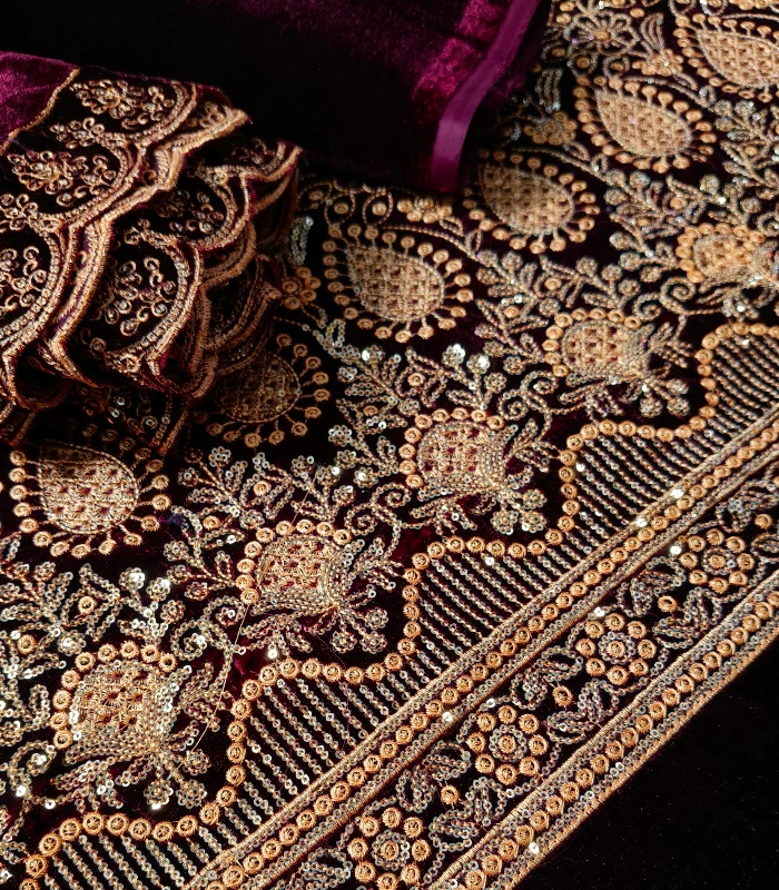 IMG_20251218_170253 (15) Velura Luxe-Palachi Dupatta Velvet Embroidered 3-PC - Image 1