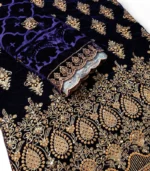 Velura Luxe-Palachi Dupatta Velvet Embroidered 3-PC - Image 3