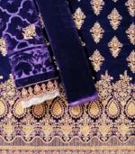 Velura Luxe-Palachi Dupatta Velvet Embroidered 3-PC - Image 2