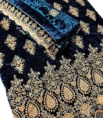 Velura Luxe-Palachi Dupatta Velvet Embroidered 3-PC - Image 3