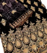 Velura Luxe-Palachi Dupatta Velvet Embroidered 3-PC - Image 2