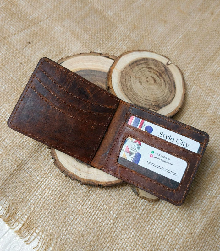 Crazy Horse Handmade 2 Brown Classic Leather Wallet – Crazy Horse - Image 2