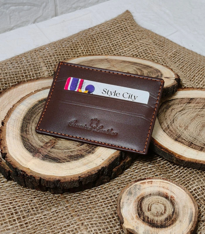 Geniun Card Holder 2 Square Classic Leather Card Holder - Image 1