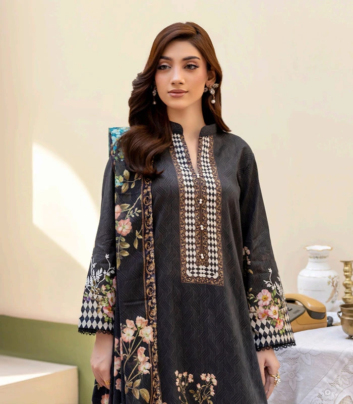 R1 Salina Printed Lawn 3-PC - Image 1