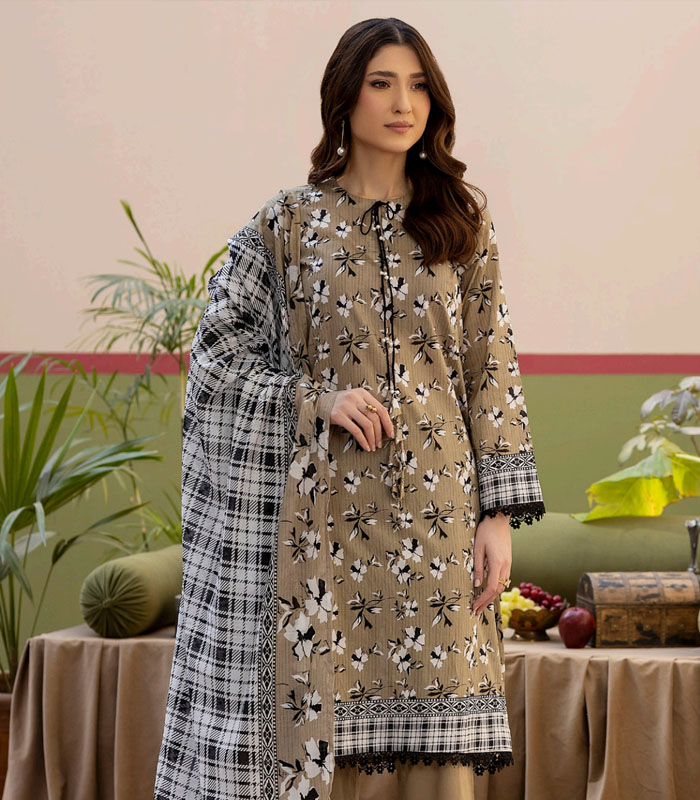 R8 Salina Printed Lawn 3-PC - Image 1