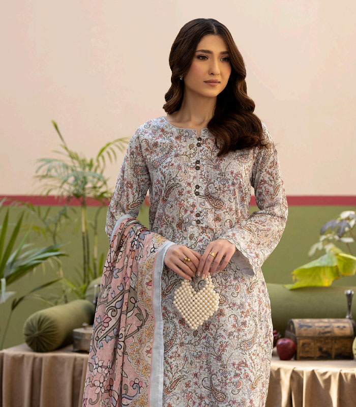 R9 Salina Printed Lawn 3-PC - Image 1