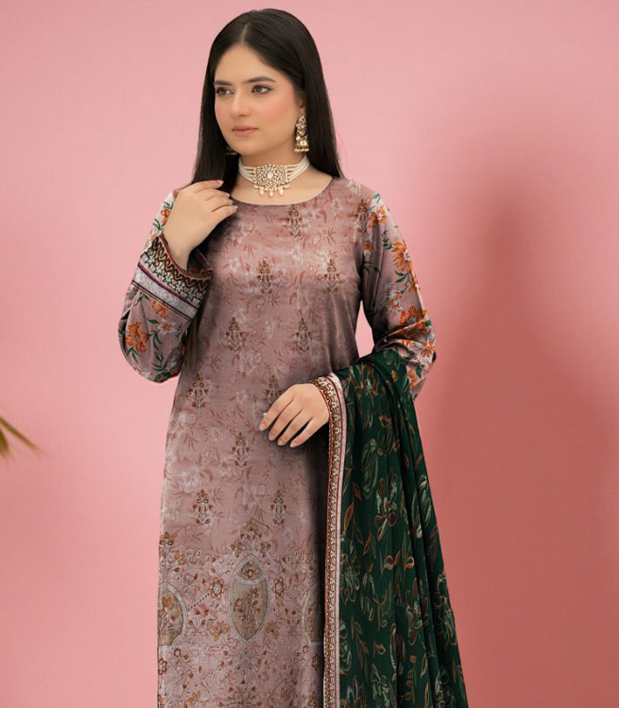 i Aneeza Unstitched Embroidered 3-PC - Image 1