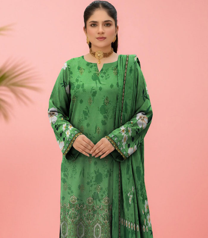 k Aneeza Unstitched Embroidered 3-PC - Image 1