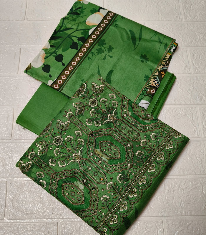 k1 Aneeza Unstitched Embroidered 3-PC - Image 2