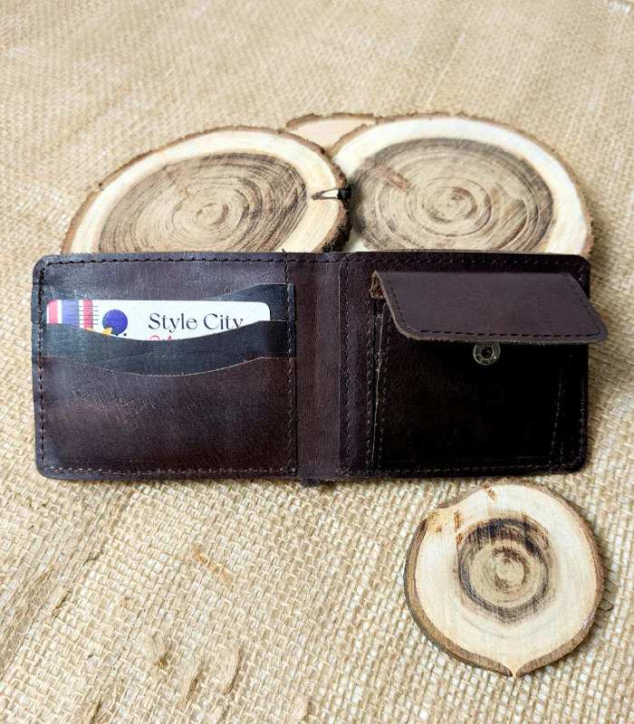 crazy horse Coin 4 Crazy Horse Leather Wallet with Coin Pocket - Image 2