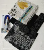 Festive Emb Lawn 3‑PC – Slub Print & Makhmal Dupatta - Image 2