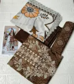 Festive Emb Lawn 3‑PC – Slub Print & Makhmal Dupatta - Image 2