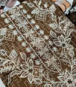 Festive Emb Lawn 3‑PC – Slub Print & Makhmal Dupatta - Image 3