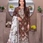 Festive Emb Lawn 3‑PC – Slub Print & Makhmal Dupatta