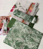 Festive Emb Lawn 3‑PC – Slub Print & Makhmal Dupatta - Image 2