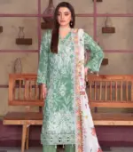 Festive Emb Lawn 3‑PC – Slub Print & Makhmal Dupatta