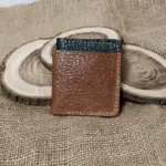Crocora Handmade Bifold Leather Wallet – Black & Mustard Contrast