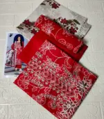 Festive Emb Lawn 3‑PC – Slub Print & Makhmal Dupatta - Image 2
