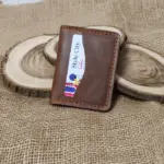 Handmade Brown Crunch Leather Card Holder – Premium Quality