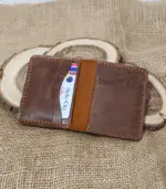 Handmade Brown Crunch Leather Card Holder – Premium Quality - Image 2