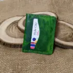 Handmade Green Crunch Leather Card Holder – Premium Quality
