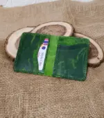 Handmade Green Crunch Leather Card Holder – Premium Quality - Image 2