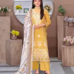Festive Emb Lawn 3‑PC – Slub Print & Makhmal Dupatta