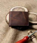 Rustic Crunch Artisan Matte Waxed Leather Wallet – Bold Crunch Texture