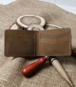 Rustic Crunch Artisan Matte Waxed Leather Wallet – Bold Crunch Texture - Image 2