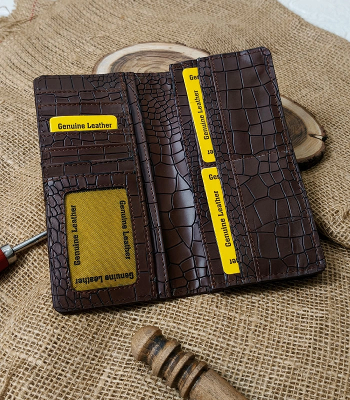 Chocodile Premium Choco Long Wallet 2 Vintage Croc Longfold – Ultra Premium Luxury Leather Wallet - Image 2