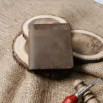 Matte Twilight Bifold Handmade Leather Wallet – Brown-Green Elegance