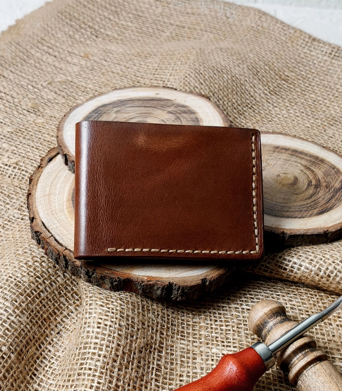 Handmade Preium Brown Dollar ! Pull-Up Smart Handmade – Premium Pure Leather Slim Smart Wallet - Image 1