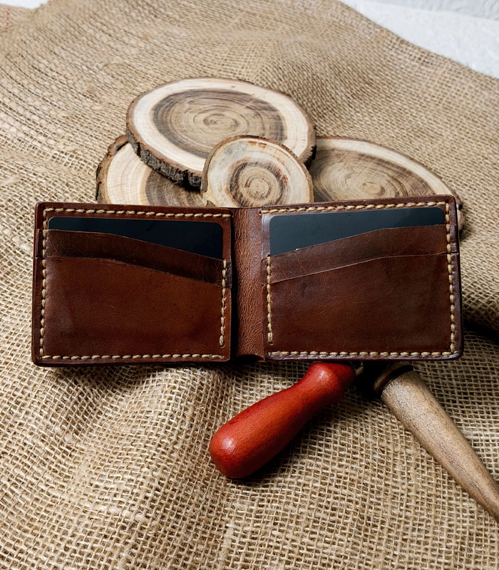 Handmade Preium Brown Dollar 2 Pull-Up Smart Handmade – Premium Pure Leather Slim Smart Wallet - Image 2