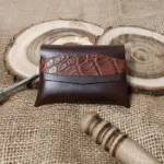 Seamless Croc Flap Wallet – Fully Handmade Premium Leather