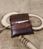 Seamless Croc Flap Wallet – Fully Handmade Premium Leather - Image 2