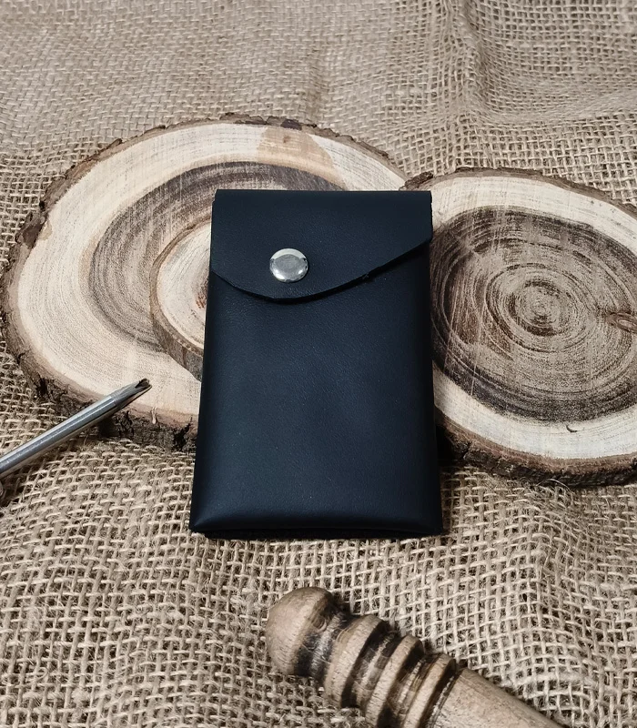 SC-HM-CH-Stitchless Double Side Black 1.2 Smart Flap Dual Pocket Wallet – Fully Handmade Premium Leather - Image 2