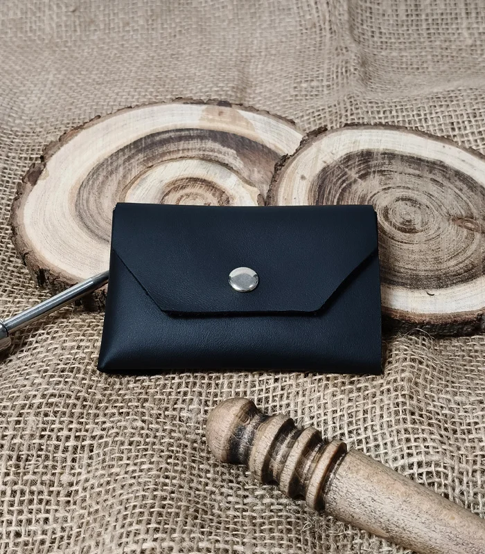 SC-HM-CH-Stitchless Double Side Black 1 Smart Flap Dual Pocket Wallet – Fully Handmade Premium Leather - Image 1