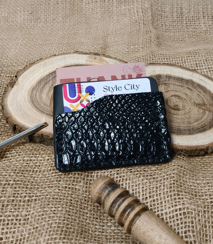 SC-HM-VCH-Crocodile Black 1.2 Urban Wrap Card Holder – Fully Handmade Premium Leather - Image 2
