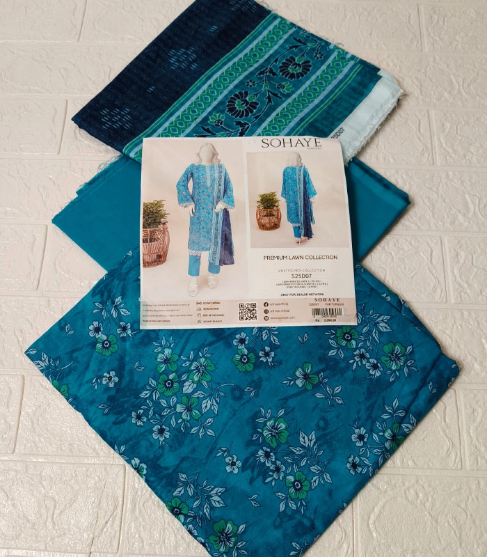 Sohaye D8-2 Sohaye Classic Print – 3-Piece Lawn Suit (Unstitched) with Banadora Dupatta - Image 1