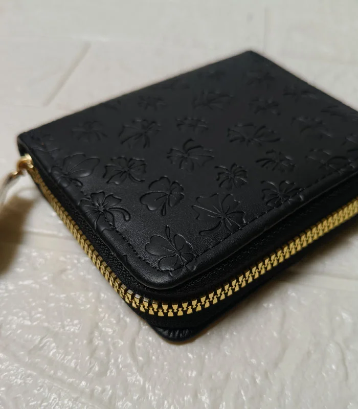 BLACK 2 Cherry Blossom Zip Wallet – Korean Style Women's Wallet - Image 3