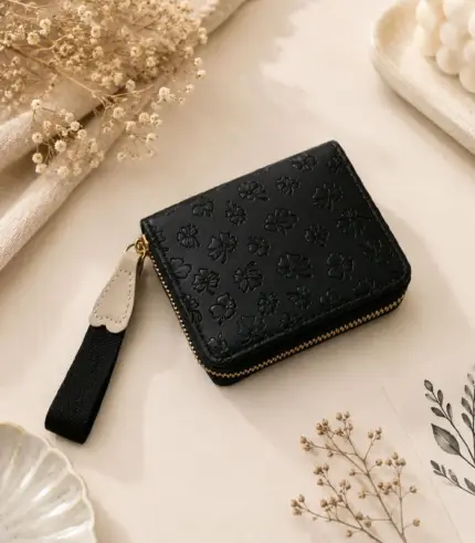 Cherry Blossom Zip Wallet – Korean Style Women's Wallet