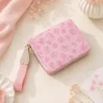 Cherry Blossom Zip Wallet – Korean Style Women's Wallet