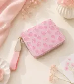 Cherry Blossom Zip Wallet – Korean Style Women's Wallet