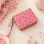 Cherry Blossom Zip Wallet – Korean Style Women's Wallet
