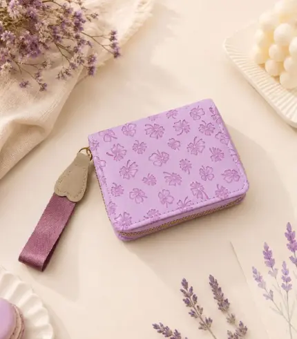 Cherry Blossom Zip Wallet – Korean Style Women's Wallet