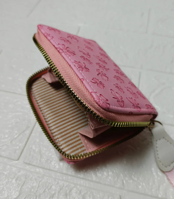 Pink 3 Cherry Blossom Zip Wallet – Korean Style Women's Wallet - Image 4